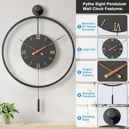 30.7×20 Inch Large Modern Decorative Wall Clocks - Image 2