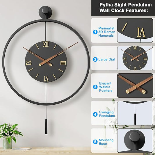 30.7×20 Inch Large Modern Decorative Wall Clocks - Image 2