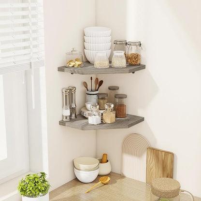 Corner Shelves 4-Pack for Bathroom & Kitchen, Space-Saving Floating Corner Wall - Image 2