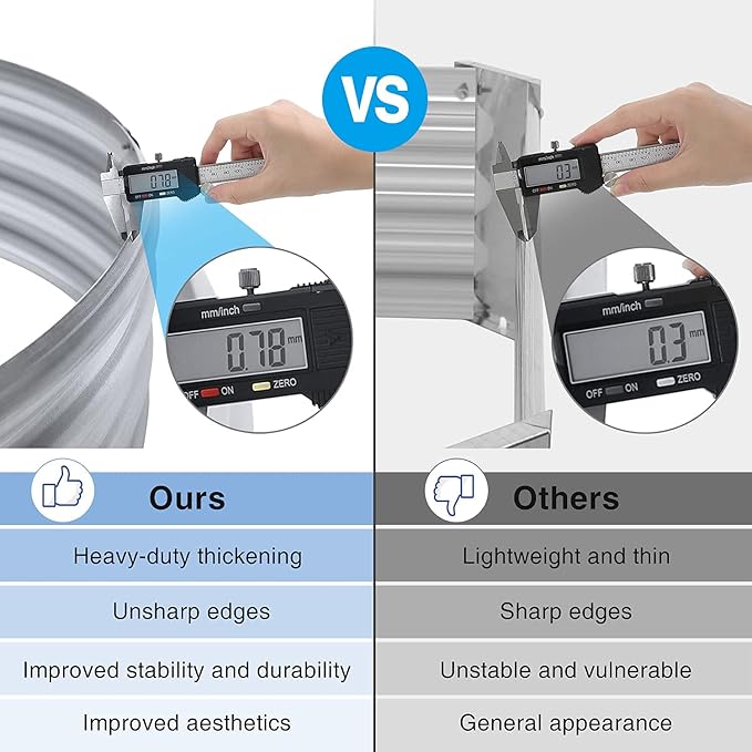 Land Guard 2Pcs Galvanized Raised Garden Bed Kit, 10×4×1ft Galvanized Planter Raised Garden Boxes Outdoor, Oval Large Metal Raised Garden Beds for Vegetables…………