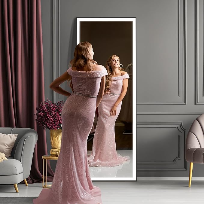 Kosmonia 71x24 Full Length Mirror, Dimmable 3 Color LED Light w/Light Memory - Image 3