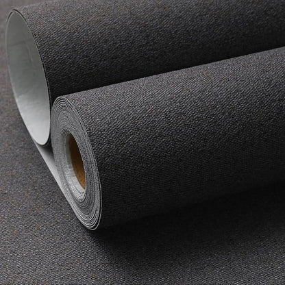 SHUFA Navy Blue Brown Cotton-Like Textured Grasscloth Wallpaper Matte Thick - Image 2