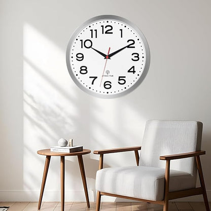 Roymnie Atomic Wall Clock 10 Inch, Modern Clock Battery Operated Classic Analog - Image 7