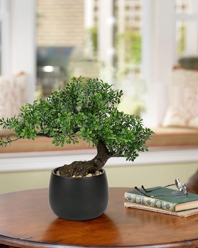 Artificial Bonsai Tree Juniper Faux Plants Indoor Fake Plants Decor with Ceramic Pots for Home Table Office Desk Bathroom Shelf Bedroom Living Room Farmhouse Decorations