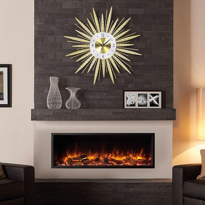 23 inch Gold Starburst Wall Clock, Silent Non-Ticking Large Modern Starburst - Image 7