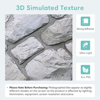 Commomy 3D Faux Stone Wall Panel Peel and Stick Wall Tiles - Image 4