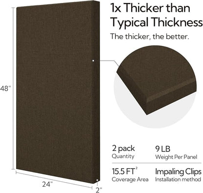 Olanglab Sound Acoustic Panels 2 Pack, Large Sound Proof Panels - Image 4