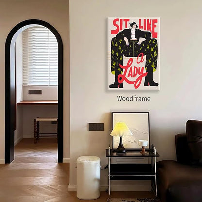 Funky Feminist Wall Art Vintage Trendy Equal Rights Canvas Poster 16x24 inch - Image 6