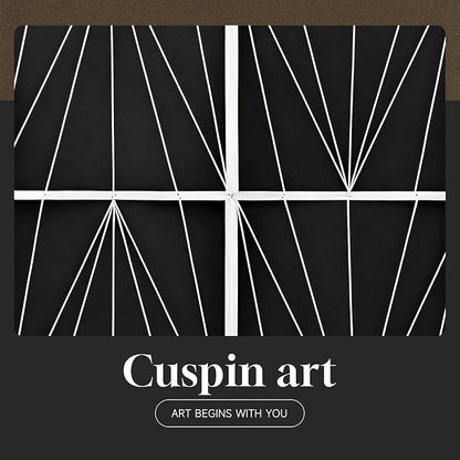 Large Framed Modern Elegant Black and White Abstract Wall Art - Image 7