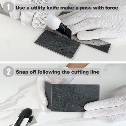 AULIGET 100 Piece Black Slate Peel and Stick Backsplash Wall Tiles, Laundry Room - Image 7