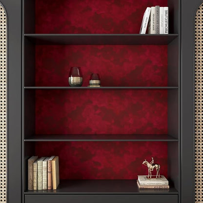 Yenhome 17.7"X118" Dark Red Velvet Wallpaper Vintage Velvet Peel and Stick - Image 5