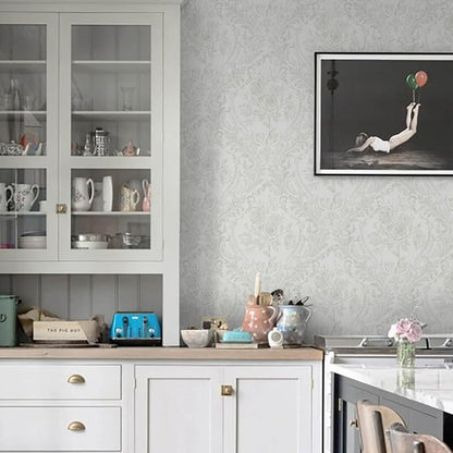 Ismoon Floral Peel and Stick Wallpaper Grey Contact Paper Boho Watercolor - Image 8
