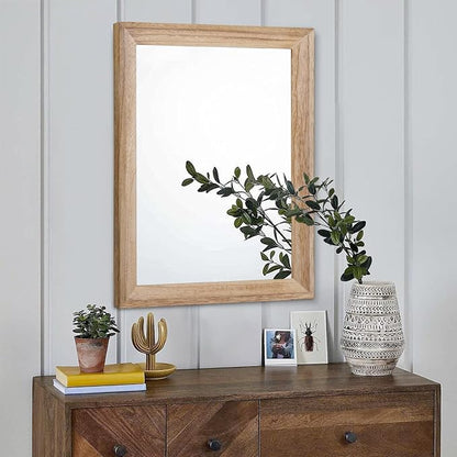 AAZZKANG Rustic Mirrors for Wall Rectangle Wooden Frame Hanging Mirror for - Image 3