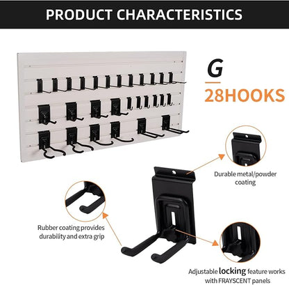 Slat Wall Accessories 28 PCS Garage Hooks Heavy Duty Slatwall Panel Hook - Image 2