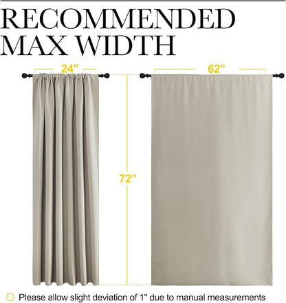 NICETOWN 2 Panels Blackout Curtains, Rod Pocket Window Curtains Room Darkning - Image 3