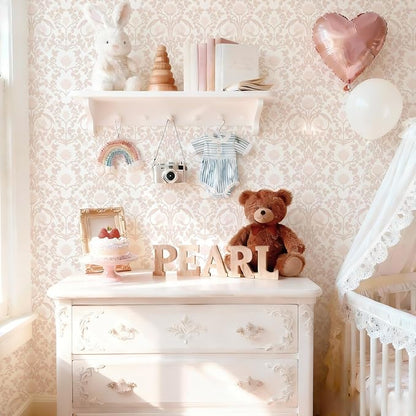 YXTII 17.3" × 393.7" Pink Peel and Stick Wallpaper, Floral Wallpaper - Image 3