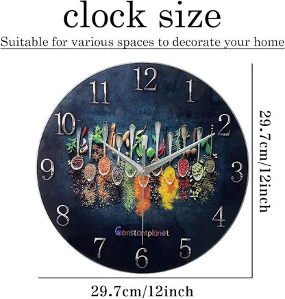 Kitchen Wall Clock Battery Operated 12 Inches Round Decorative Clocks - Image 4