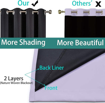 Yakamok 2 Thick Layers Completely Blackout Window Treatment Thermal Insulated - Image 5