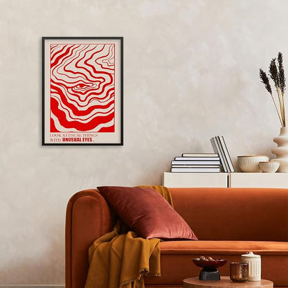 Retro Red Abstract Eye Canvas Wall Art Vintage Hippie Trippy Poster Affirmation - Image 7