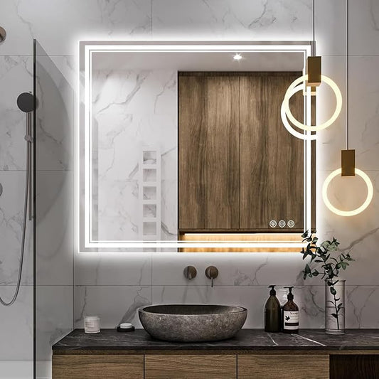 Ratsamee 40x36 Inch LED Bathroom Mirror by RATSAMEE