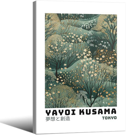 Yayoi Kusama Inspired Poster Japanese Botanical Wall Art Abstract Yayoi Kusama by Unknown
