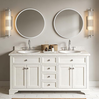WallBeyond Round Wood Mirror 24 inch Circle Wall Mirror - Image 4