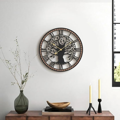 Micasso Wall Clocks Battery Operated: 21Inch Farmhouse Tree of Life Metal - Image 6