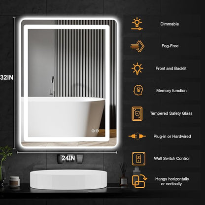 TRAHOME LED Bathroom Vanity Mirror 32"x24" - Image 8