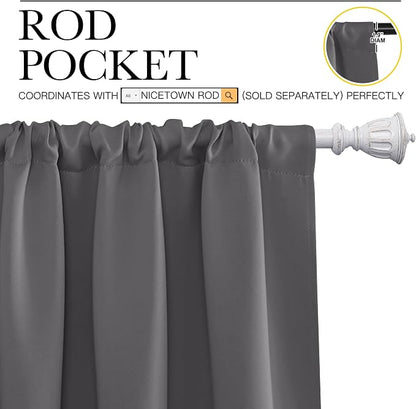NICETOWN Grey Window Curtains for Bedroom - Image 3