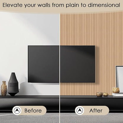 8-Pack 3D Slat Wall Panels — Soundproof Faux Wood Wall Panels - Image 3
