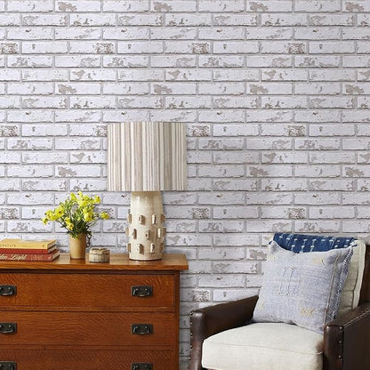 Commomy 3D Peel and Stick Brick, Ultralight Thin PVC Faux Brick Wall Panels - Image 3
