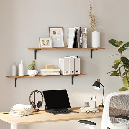 DINZI LVJ Long Wall Shelves, 55.1Inch Wall Mounted Shelves Set of 2, Extra - Image 6