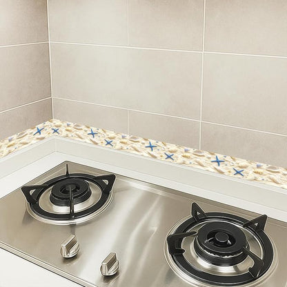 HOMETITUTE Wallpaper Border Peel and Stick Wall Border Sandy Seashell - Image 5