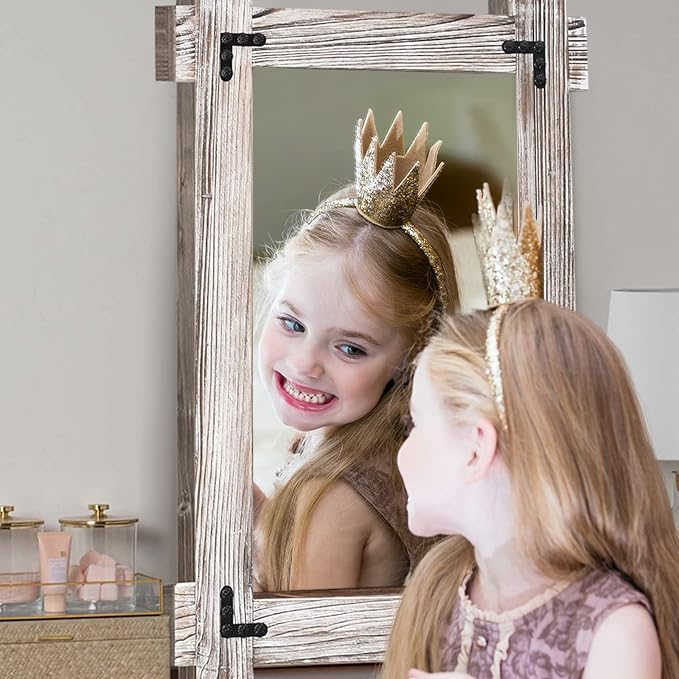 MeMoreCool Large White Farmhouse Mirror 40x28 Inch, Wood Framed Decorative Wall - Image 4