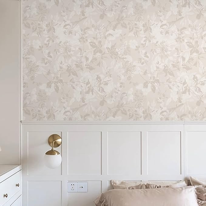 Heroad Beige Brown Wallpaper Floral Wallpaper Peel and Stick Boho Contact Paper - Image 3