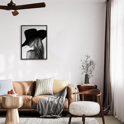 Trendy Black And White Black Framed Wall Art Cool Western Woman Smoking Prints - Image 4
