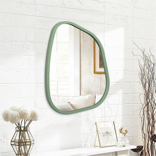 Asymmetrical Mirror for Wall Irregular Wood Frame Modern Unique Wall Mirror - Image 2