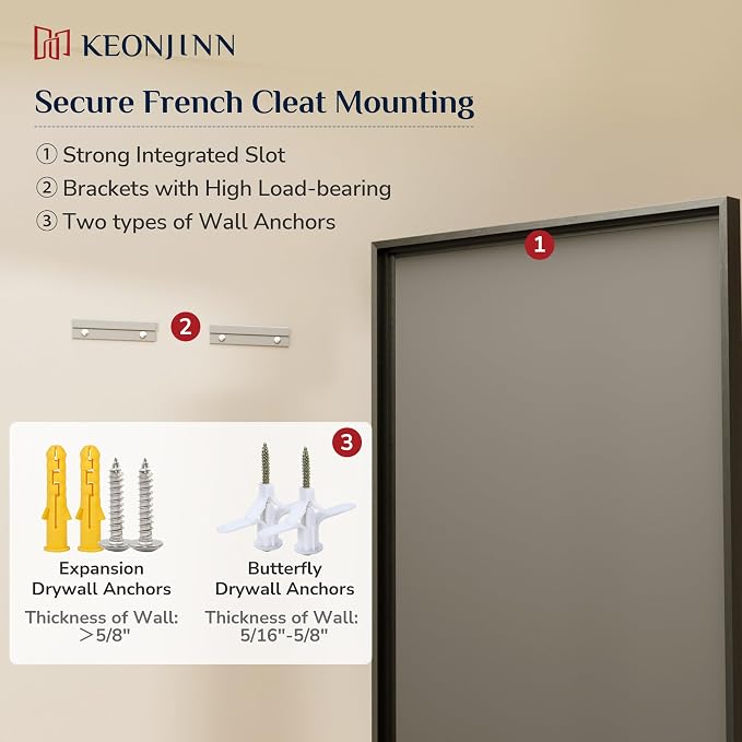 Keonjinn 55" x 30" Black Bathroom Vanity Mirror, Beveled Edge Tempered Glass - Image 8