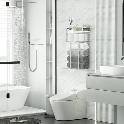 Towel Racks for Bathroom, Bathroom Shelf Over Toilet, Floating Shelves - Image 2