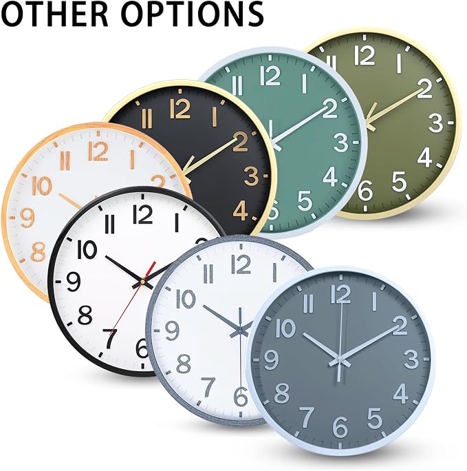 Wall Clocks Battery Operated 8 inch Modern Wall Clock, Silent Non Ticking Wall - Image 9