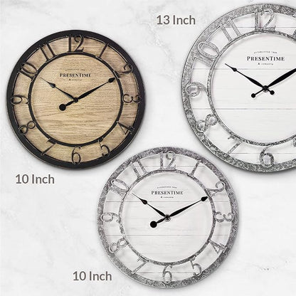 Presentime & Co 10" Farmhouse Series Wall Clock, Cottage Style, Vintage Design - Image 5