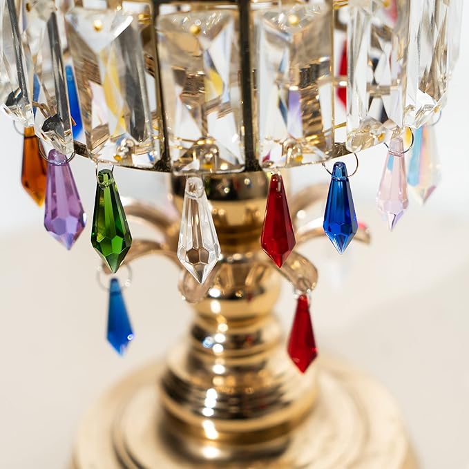 HDCRYSTALGIFTS 50pcs 38mm Crystal Icicle Pendant Chandelier Prisms Drops Lamp Candle Holders Curtain DIY Parts(Multi-Color)