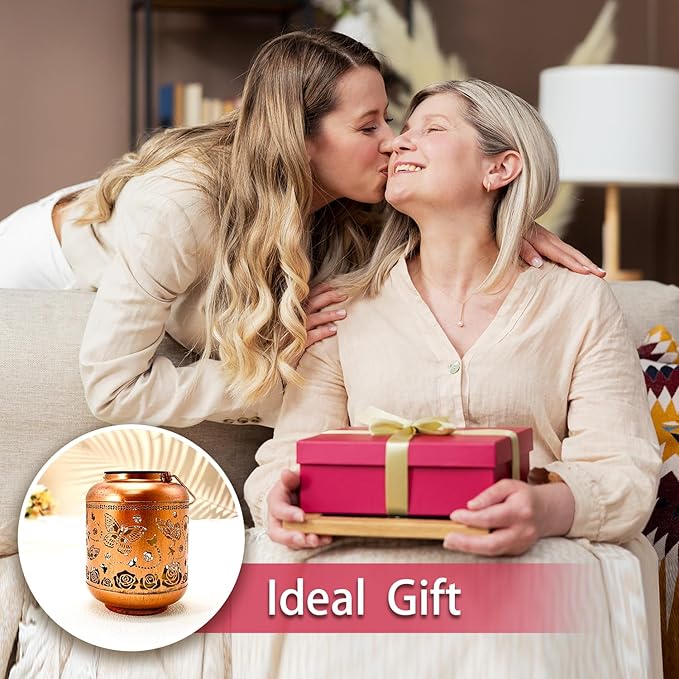 2 Pack Butterfly Outdoor Solar Hanging Lanterns Waterproof LED Solar Lights Metal Decorative Lanterns for Garden, Patio, Courtyard, Backyard, Yard Decor Unique Butterfly Gifts for Women Gardening