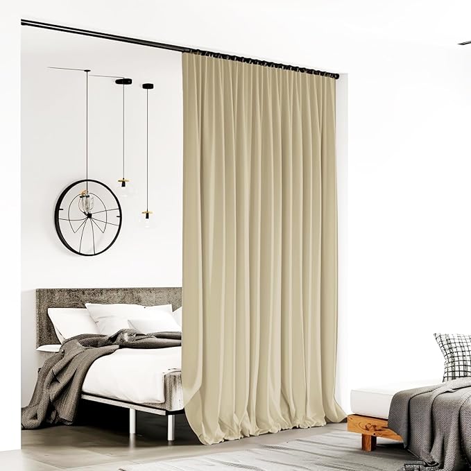 Room Divider Curtains for Ceiling Track Rod, Noise Reduction Privacy Panel for - Image 2