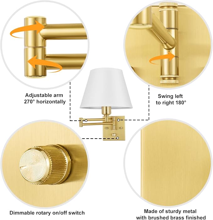 TRLIFE Dimmable Wall Sconce, Remote Control Dimming 10-100% and Adjustable - Image 4