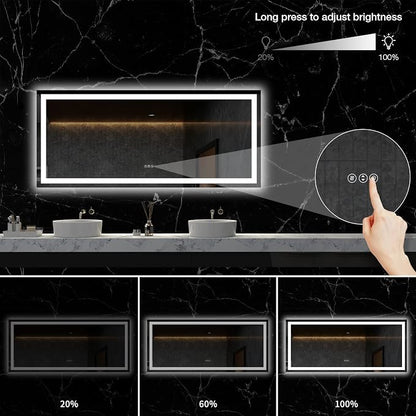 LOAAO 60X28 LED Bathroom Mirror - Image 4