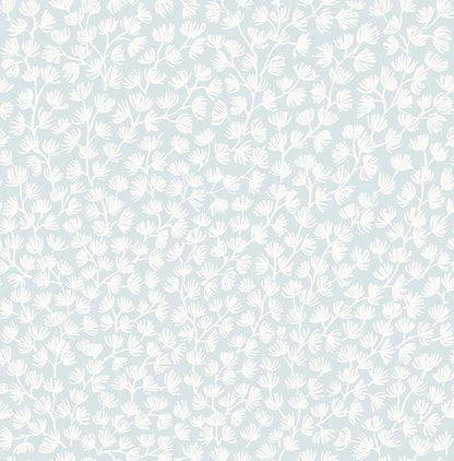 NuWallpaper x Society Social Sea Fern Blue Mist Peel and Stick Wallpaper by NuWallpaper