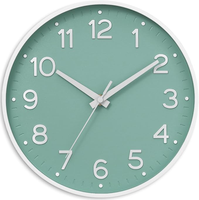 Roymnie Wall Clock Green, Silent Wall Clocks Battery Operated 8 Inch-Modern Non by Unknown