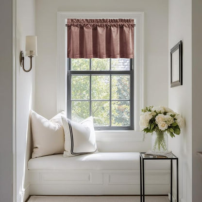 NICETOWN Velvet Cafe Windows Valance, Dusty Rose Pink Window Treatment - Image 6