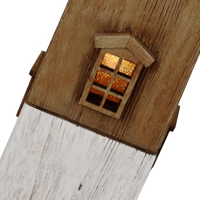 Wooden Lighthouse Decor with Light, Decorative Nautical Lighthouse Rustic Ocean Sea Beach Themed Lighthouse Decoration, Handcrafted Tabletop Nautical Themed Home Decor Bathroom Decor (13.78“H)